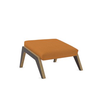 Anastasia commercial ottoman with wood legs