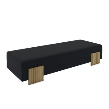 commercial bench with fluted wood legs