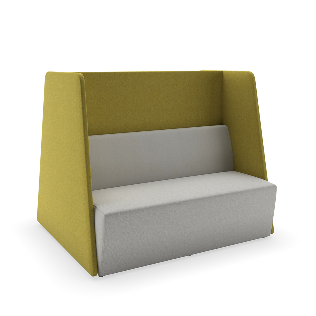 commercial double-sided booth with privacy panels