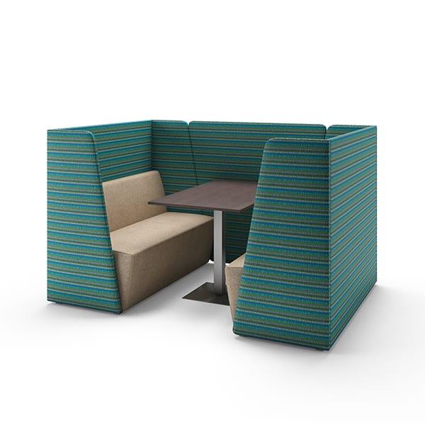 two booths with privacy panels