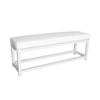 outdoor aluminum bench with a cushion