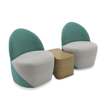 Link Up commercial chair with two tone upholstery with side table