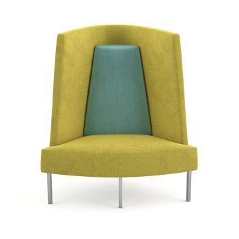 Berlin commercial lounge chair with tall back and two tone fabric
