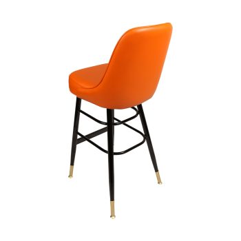 Flynt Barstool with bucket seat and metal legs with footrest