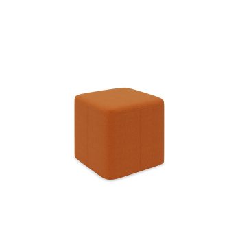 Square smooth upholstered ottoman with rounded edges