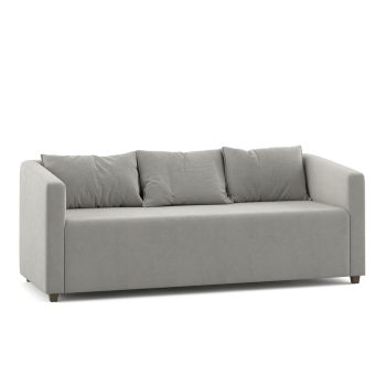 Aviator commercial sofa with pillows wood legs and arms