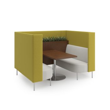 Grove Pod, commercial furniture pod, office furniture pod with planters