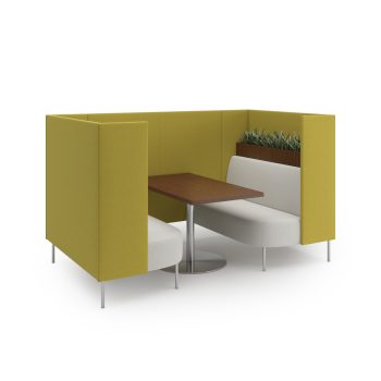 Grove Pod, commercial furniture pod, office furniture pod with planters