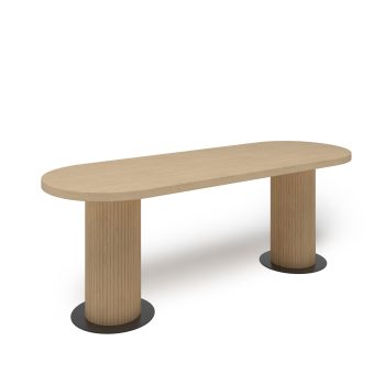 venue tulum tables, tambour paneling tables, community table